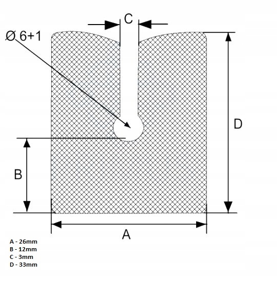 PIANKA OCHRONNA PROFIL DO ZABEZPIECZEŃ WS 33X26 Długość (cm) 100 cm