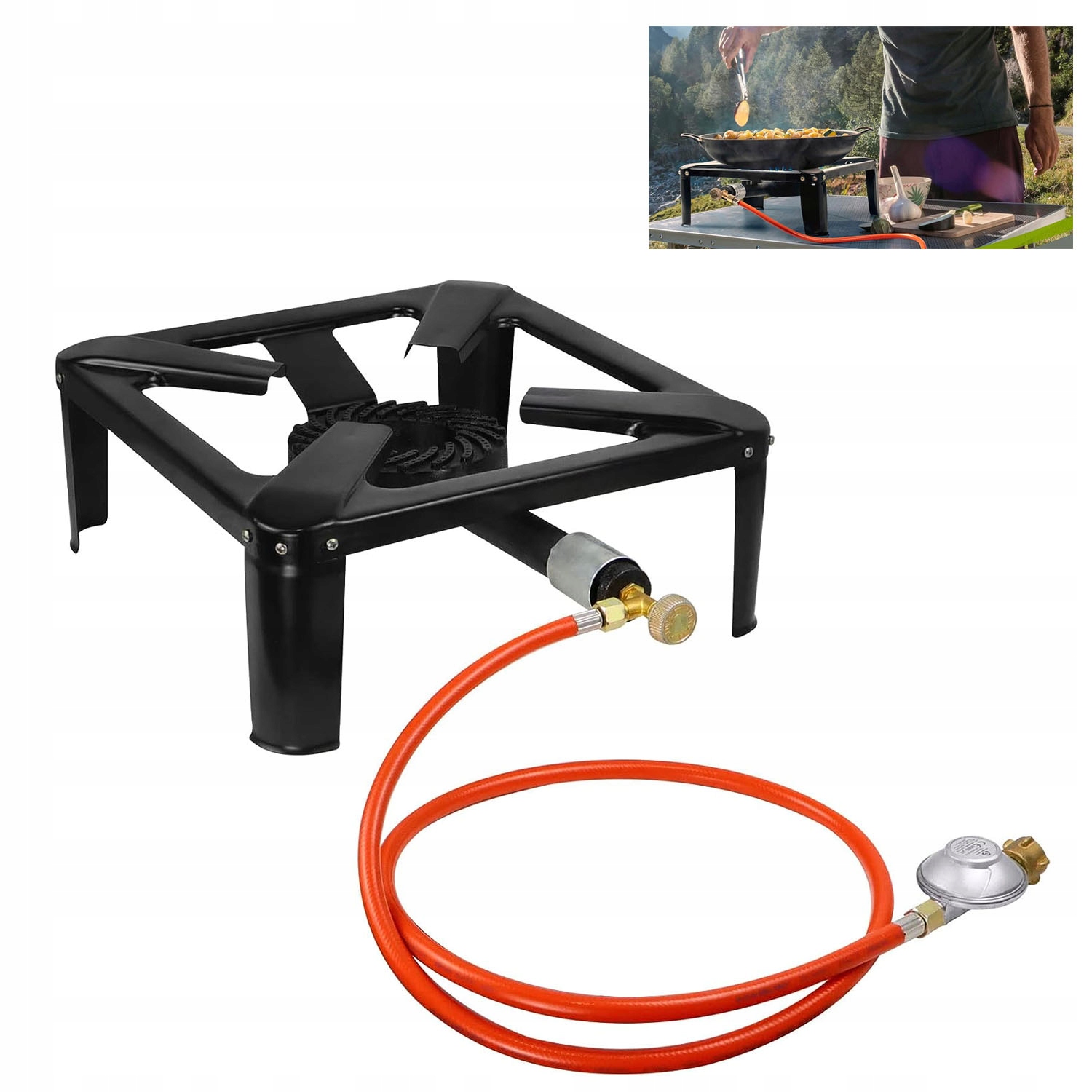 Plynová Stolička Litinový Hořák Na Láhve Turistický Vařič S Hadicí Reduktor