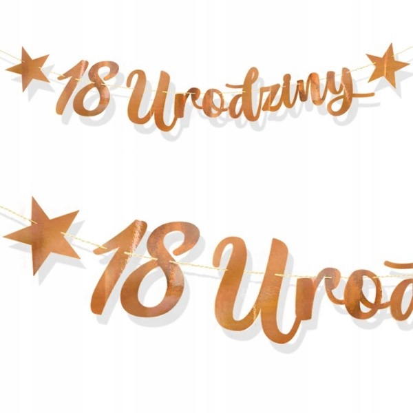 

18, 1 Lub 8 Urodziny Metaliczne Rose Gold Baner