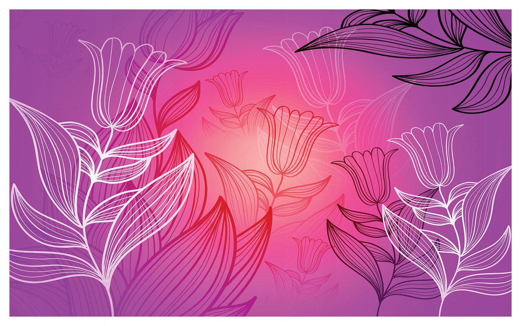 Fototapeta Růžovo-fialové tulipány Květinový vzor 200x140 lepidlo