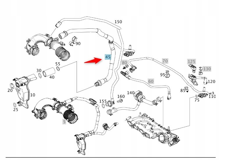 Odvzdušňovací Kabel Mercedes OM274 Mercedes Oe A2700184000