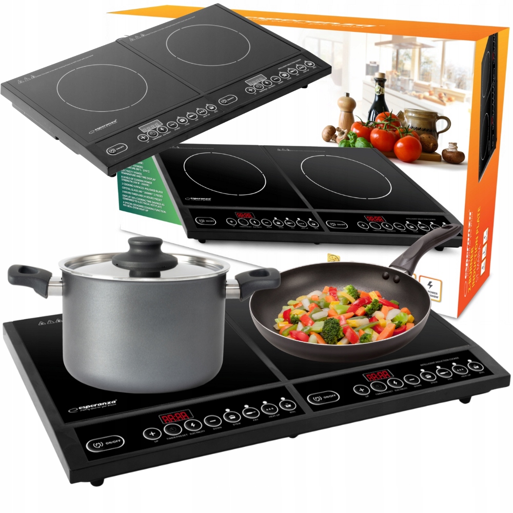 Kuchenka Indukcyjna Przenośna Elektryczna Dwupalnikowa Maria EKH008 Czarna