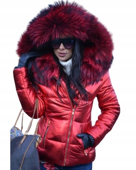 

Kurtka Zimowa Damska Pikowana Futerko