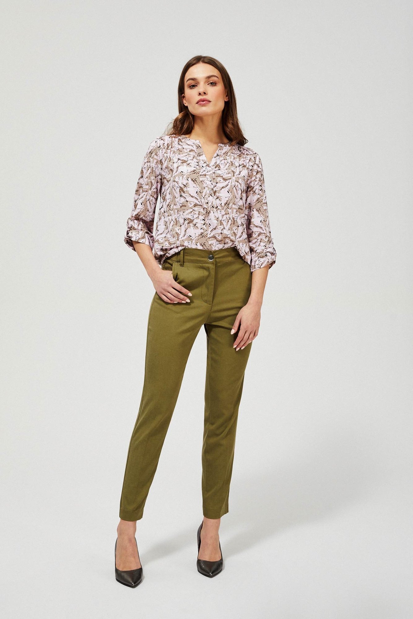 

Moodo Spodnie chinos L-SP-3403 Olive; Xs