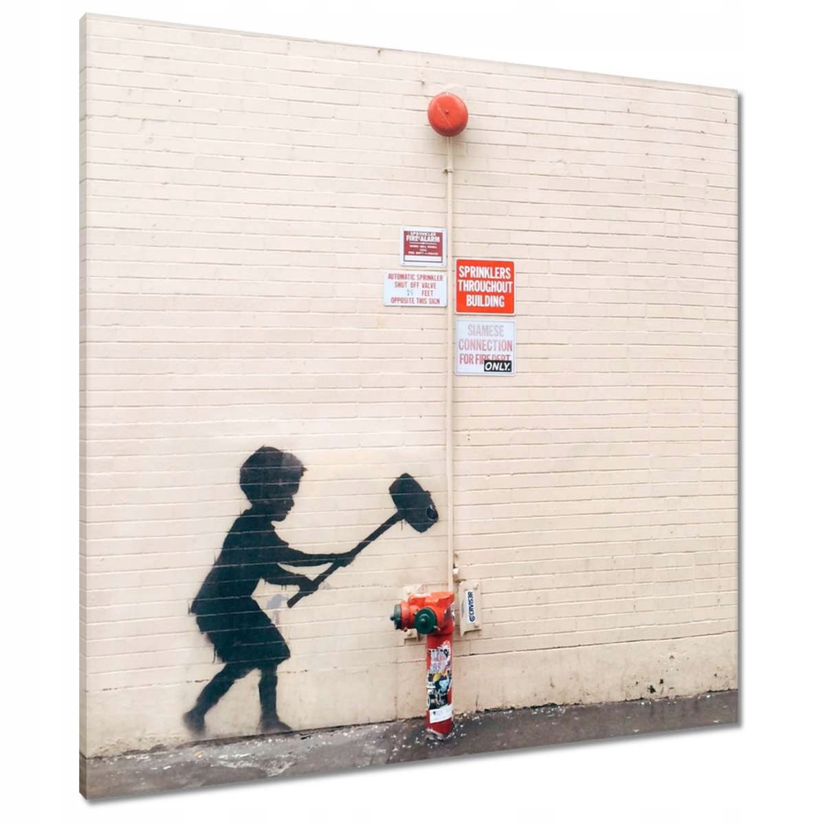 Obrazy 90x90 Banksy Hydrant Graffiti