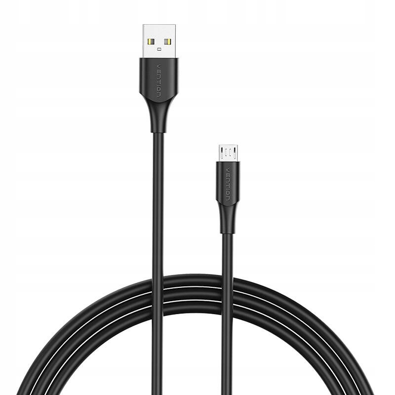 Kabel Usb 2.0 Micro-B 2m Vention Czarny Szybkie Ładowanie 2A