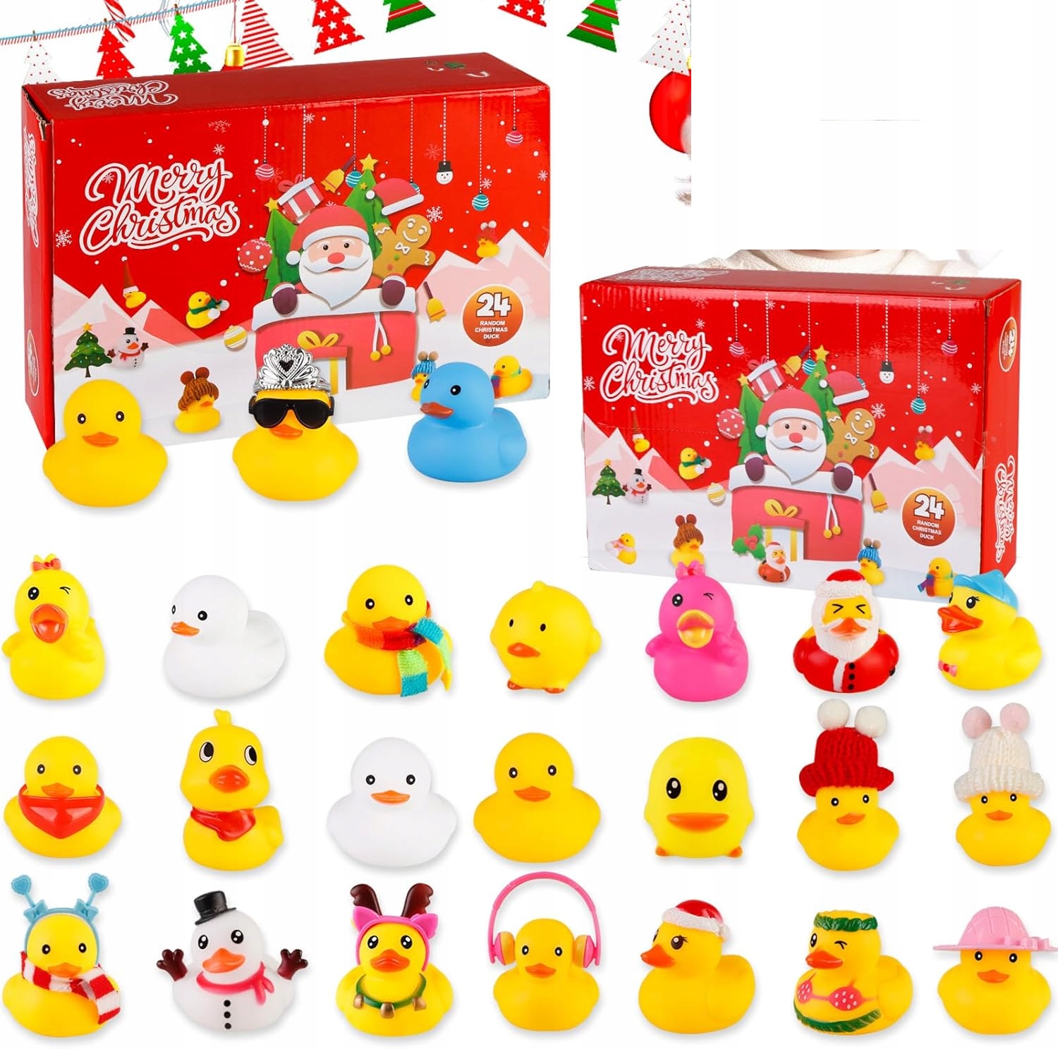 Adventní kalendář na Vánoce, koupací kachny, vánoční 24ks