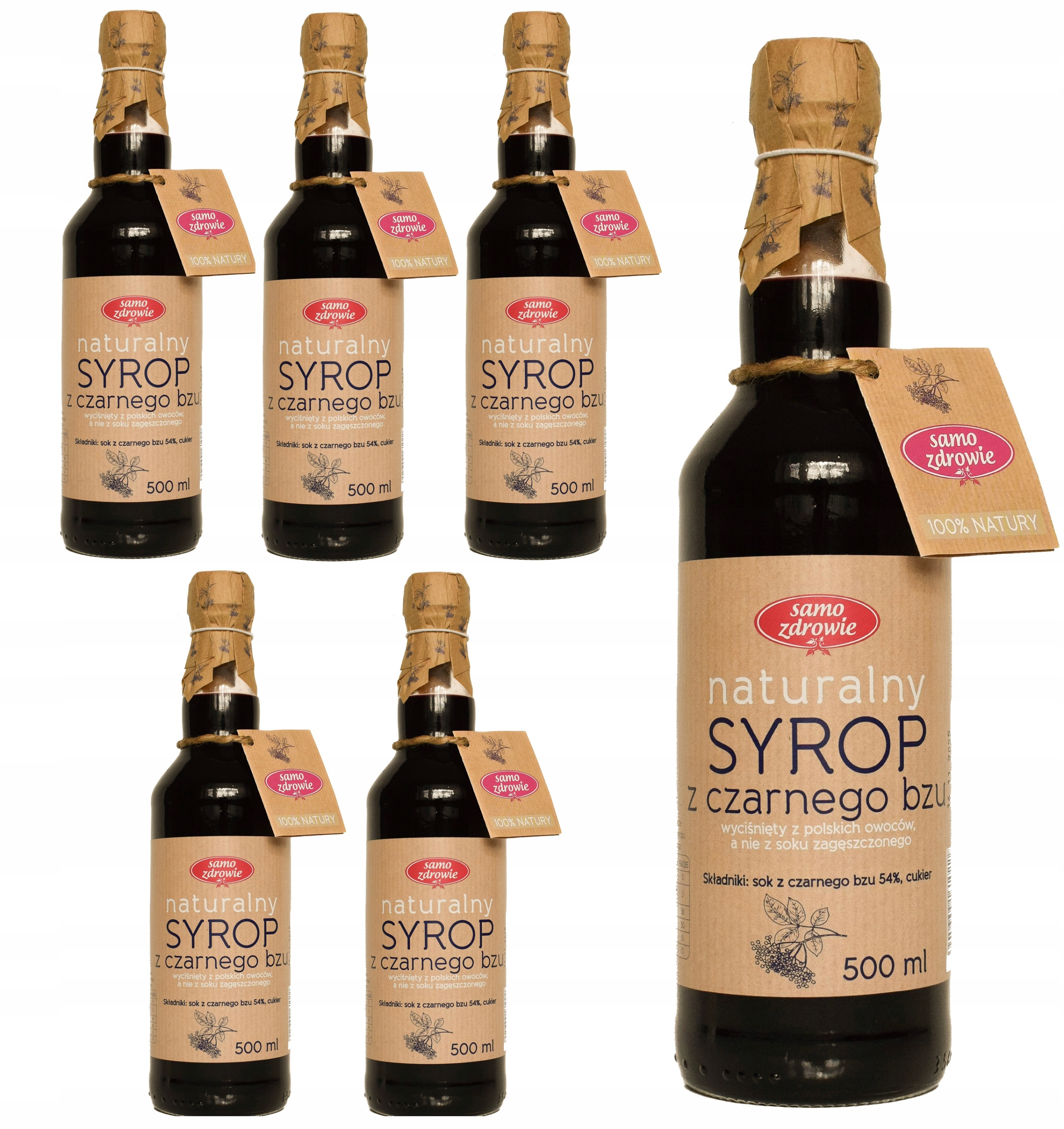 Naturalny syrop z czarnego bzu Samo Zdrowie Nfc 500 ml 6 szt.