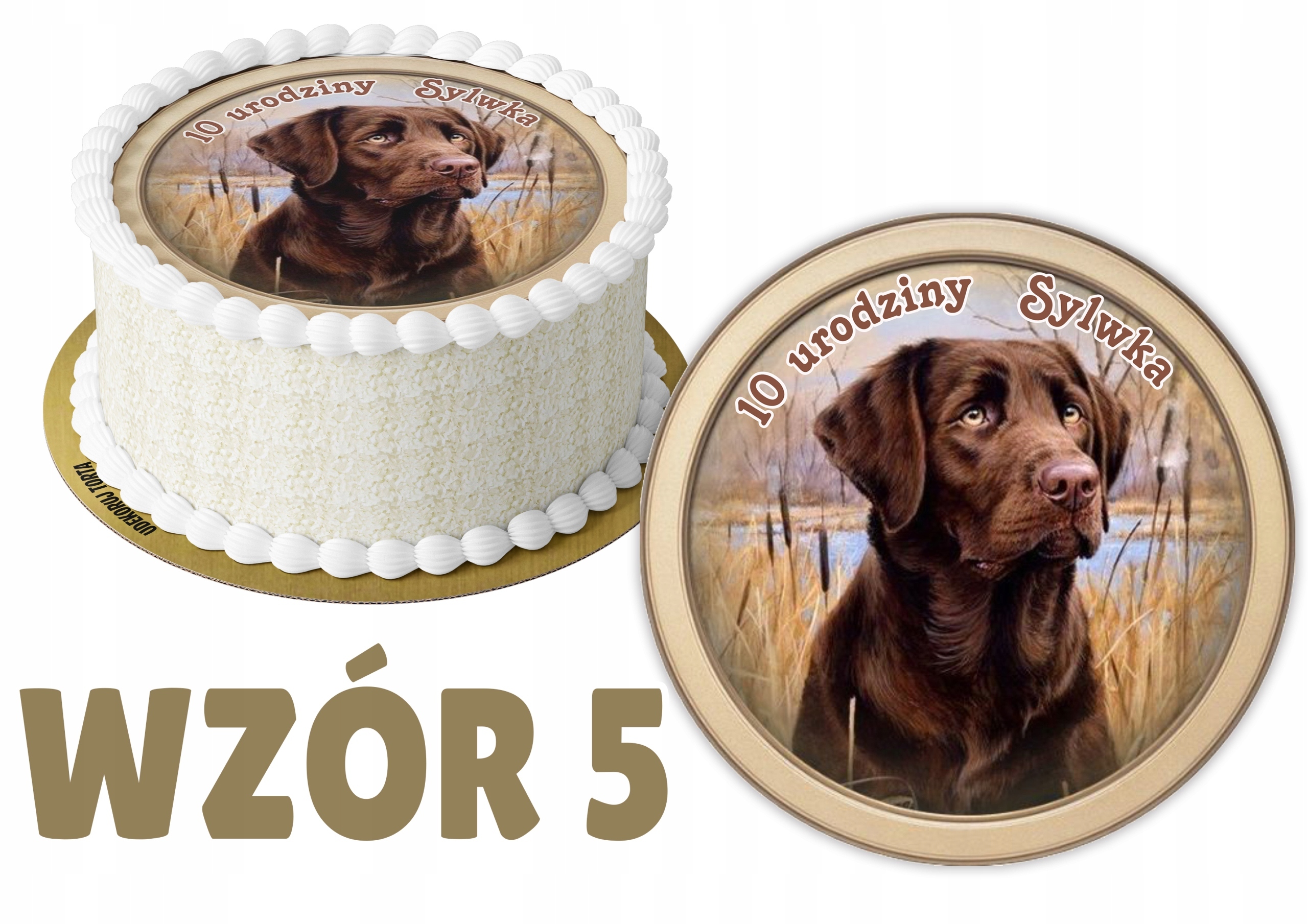 Opłatek z nadrukiem Pieski + IMIĘ Typ opłatek na tort