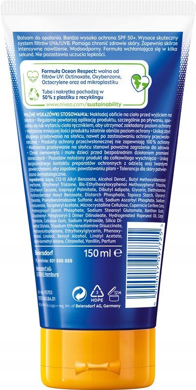 Nivea Sun Balsám Spf 50 Invisible Finish 150 ML