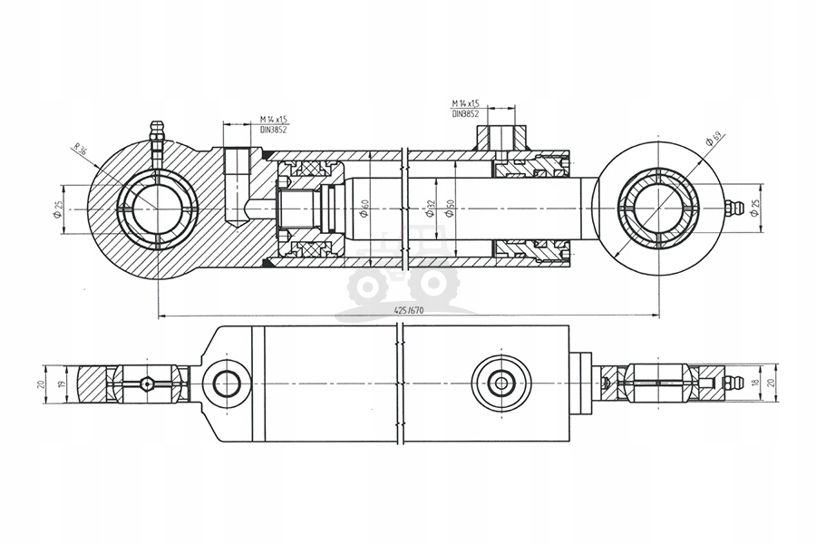 Hydraulický válec /2 Výstupy/ Skrawmet
