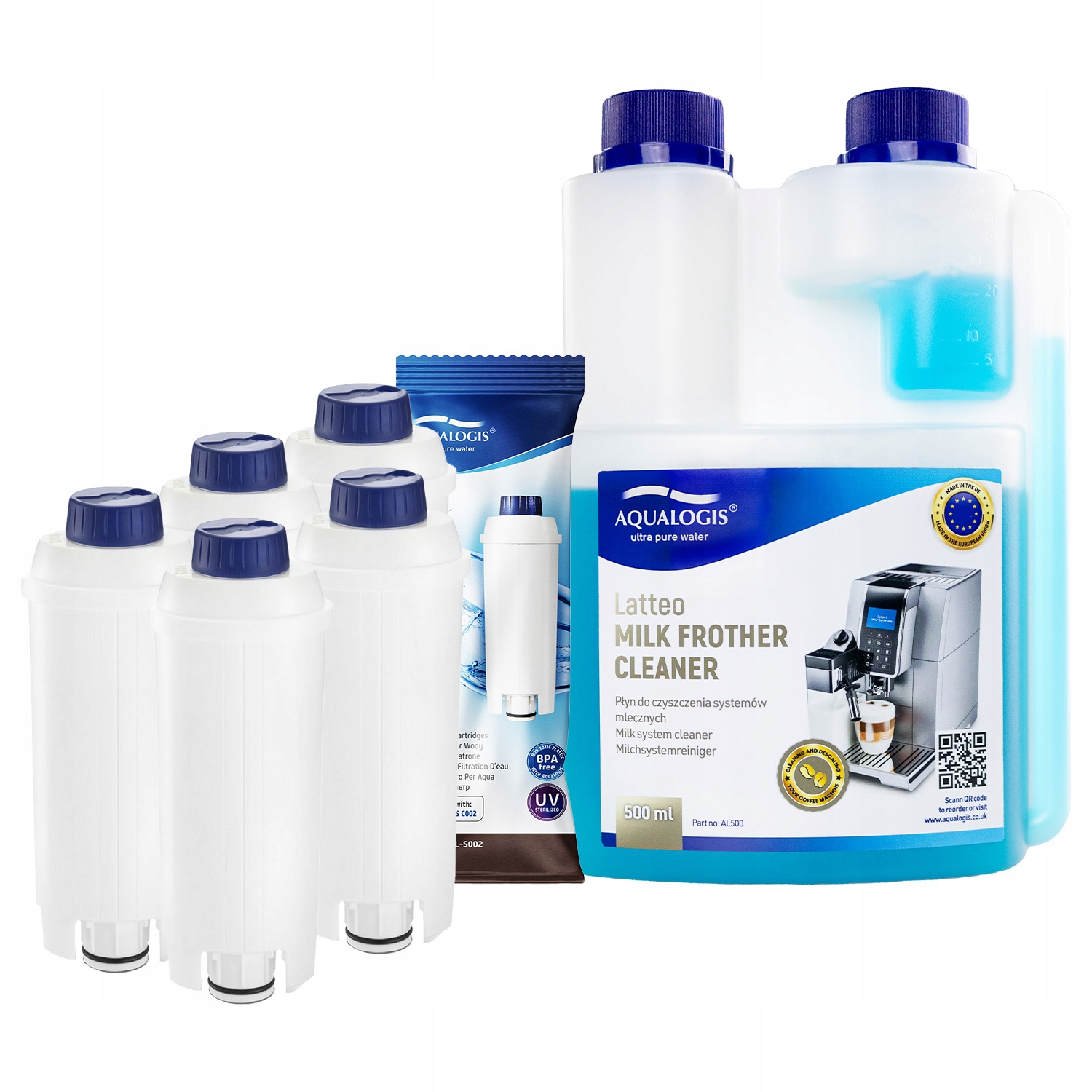 5x Filtr do kávovaru Delonghi AL-S002 Tekutina Latteo 500 ml