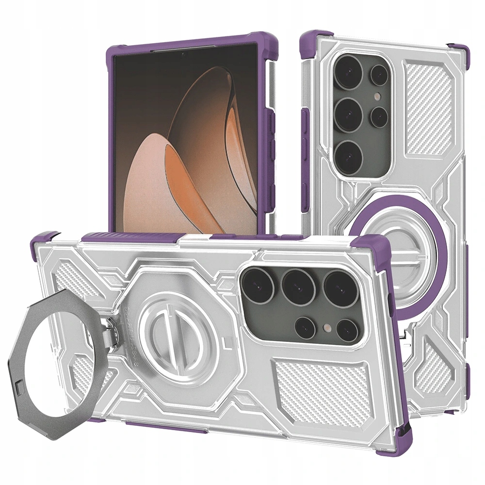 Techsuit Pro Etui na Samsung Galaxy S24 Ultra fioletowe przezroczyste