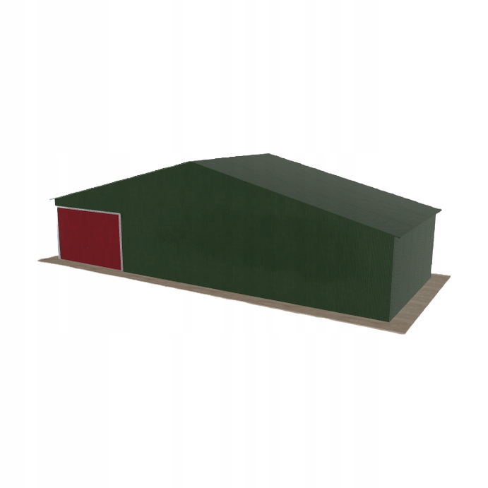 Plechová garáž 11.5x4.5 m jednopolohová, dvouspádová, zelená