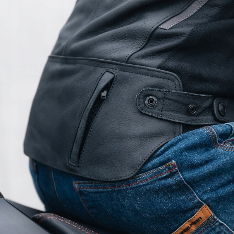 KURTKA SKÓRZANA REBELHORN VANDAL BLACK/FLO RED 50 Rozmiar 50