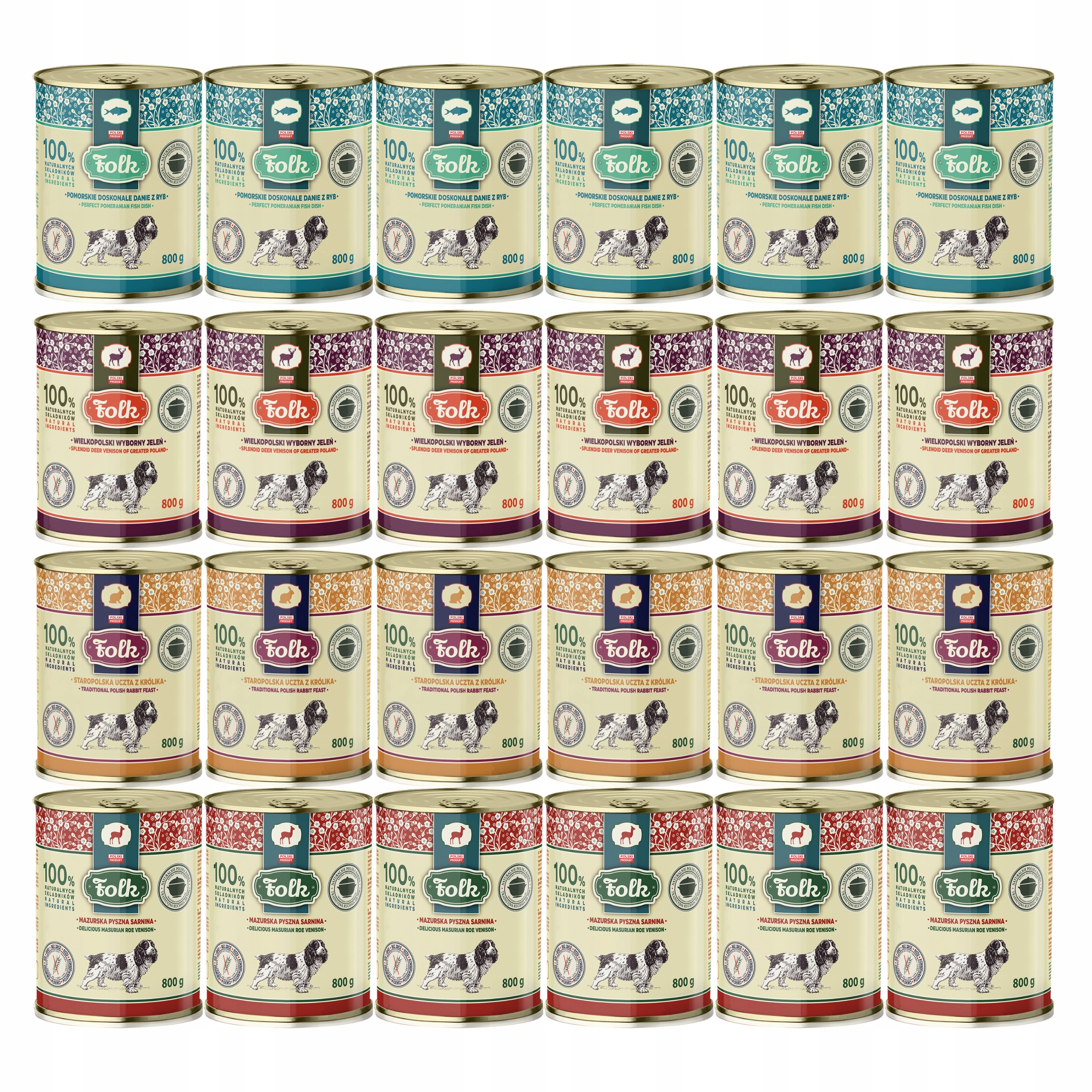 Levně Folk Krmivo mokré pro psa zdravé bez obilovin mix chutí 24 x 800 g