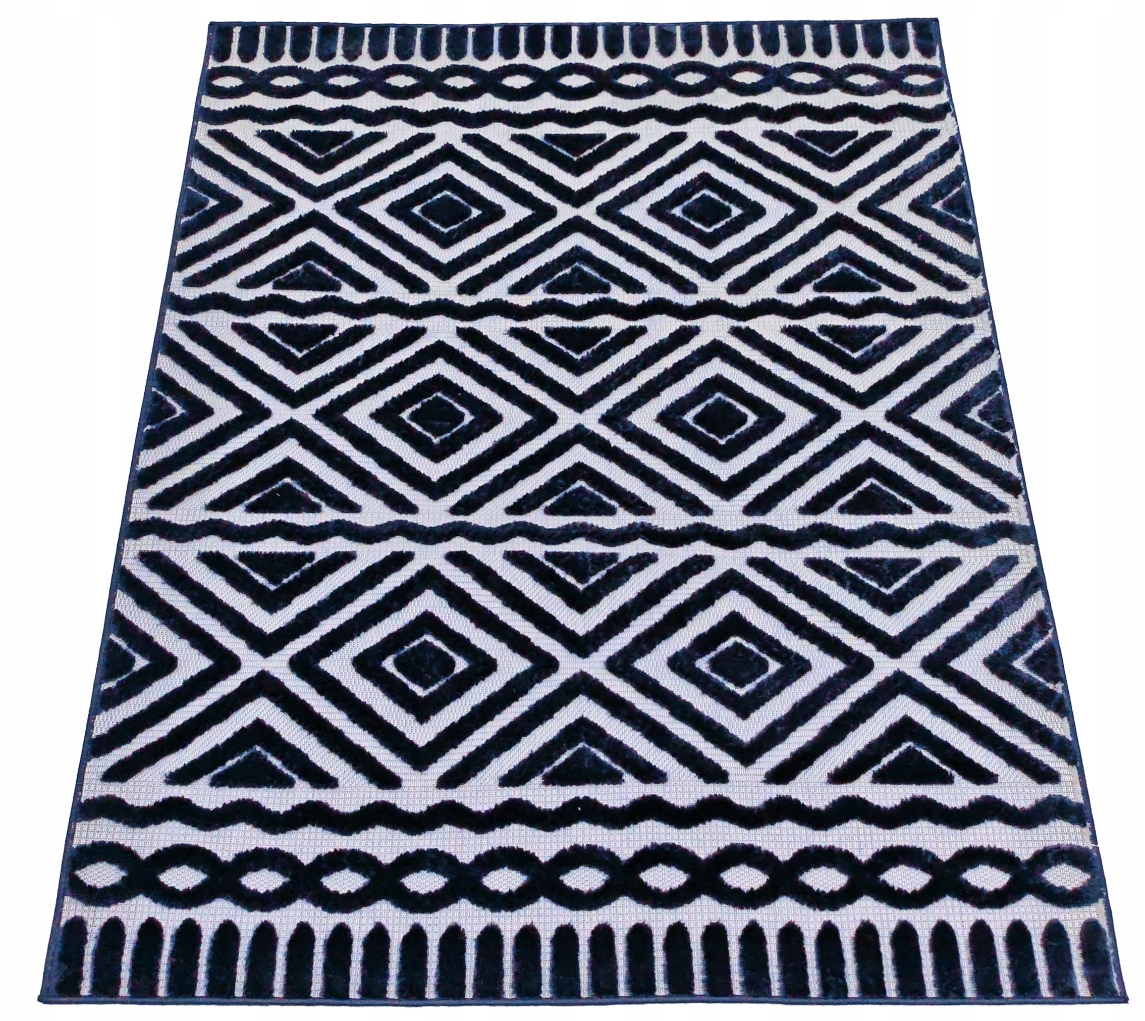 Koberec 120x170 Boho Berber Do Obývacího Pokoje Ložnice Tmavě Modrý Módní