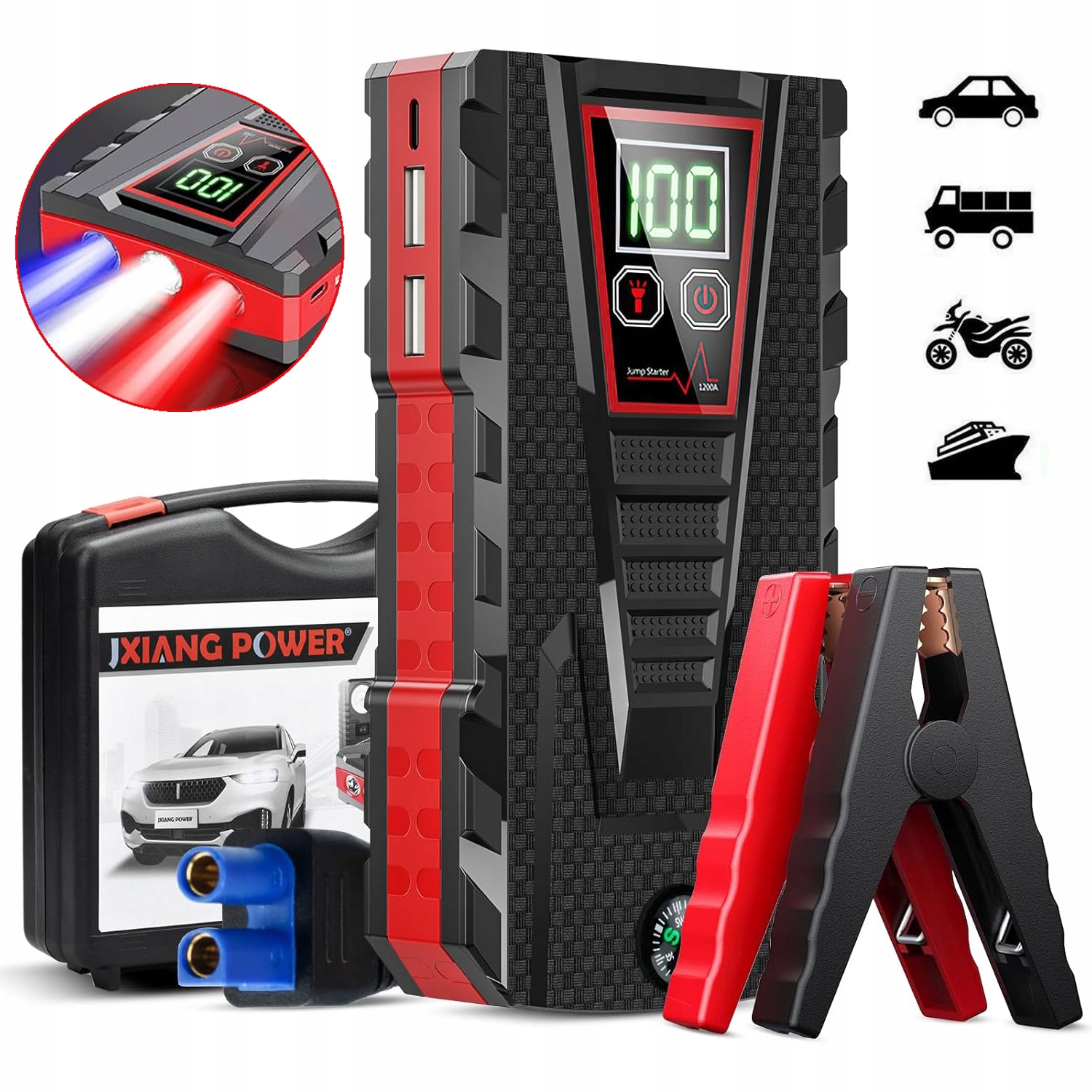 ROZRUSZNIK AKUMULATORA SAMOCHODOWEGO, PRZENOŚNA ROZRUSZNIK SAMOCHODOWY 12V