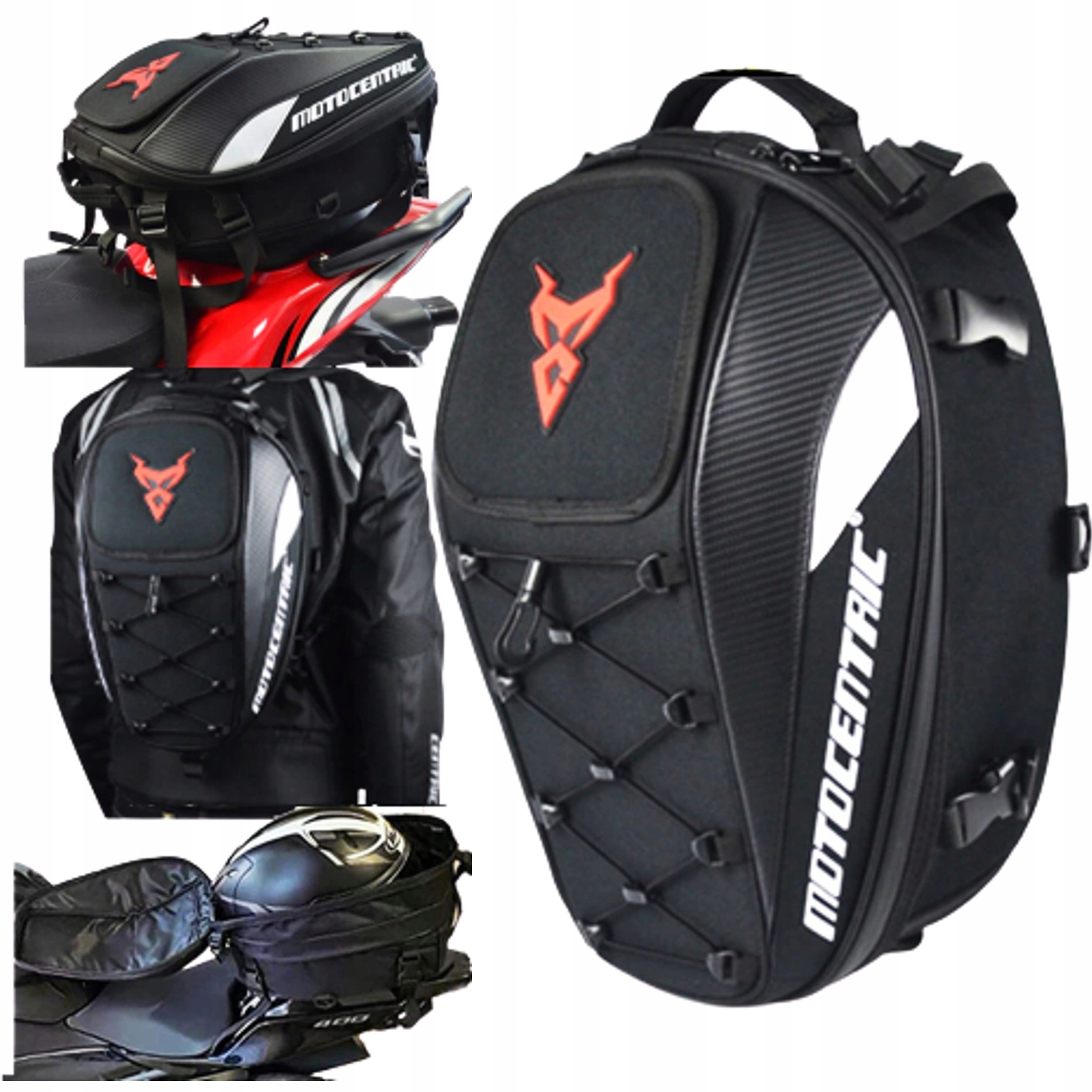 

Plecak Motocyklowy Na Motor Kask Składany 2W1 37L