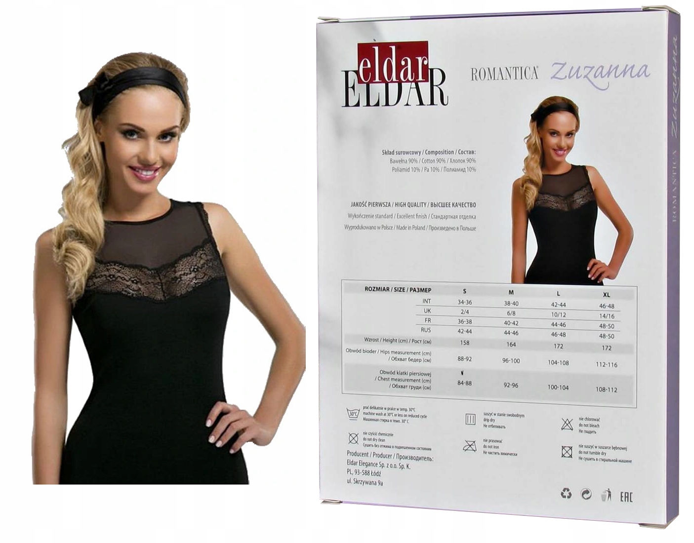 

Eldar Koszulka koronka i tiul Zuzanna Czarna r.S