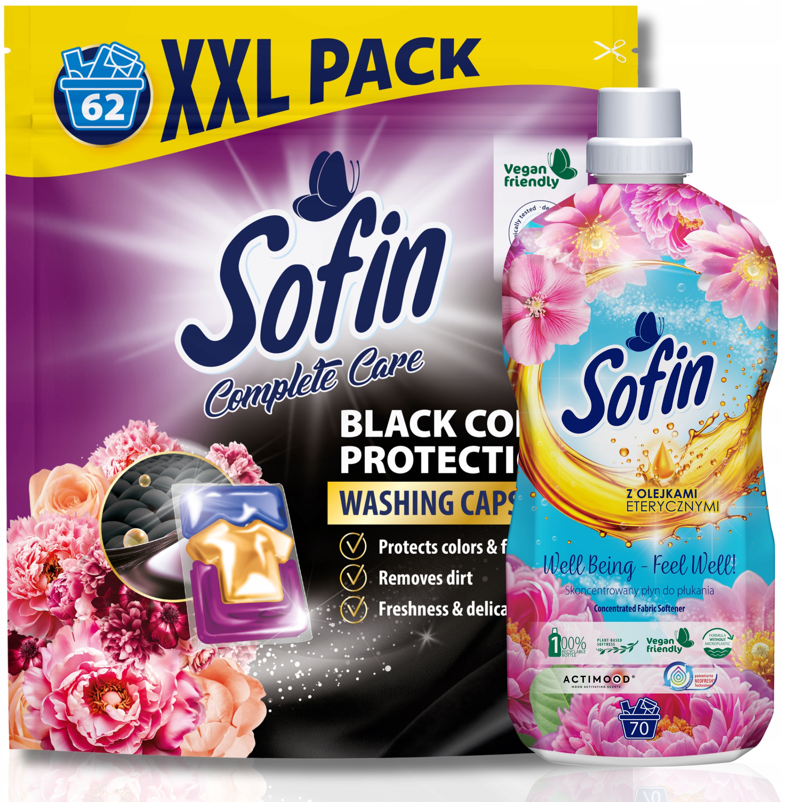 Levně Sofin Černé prací Kapsle 62 ks tekutá aviváž 1,4 l s oleji