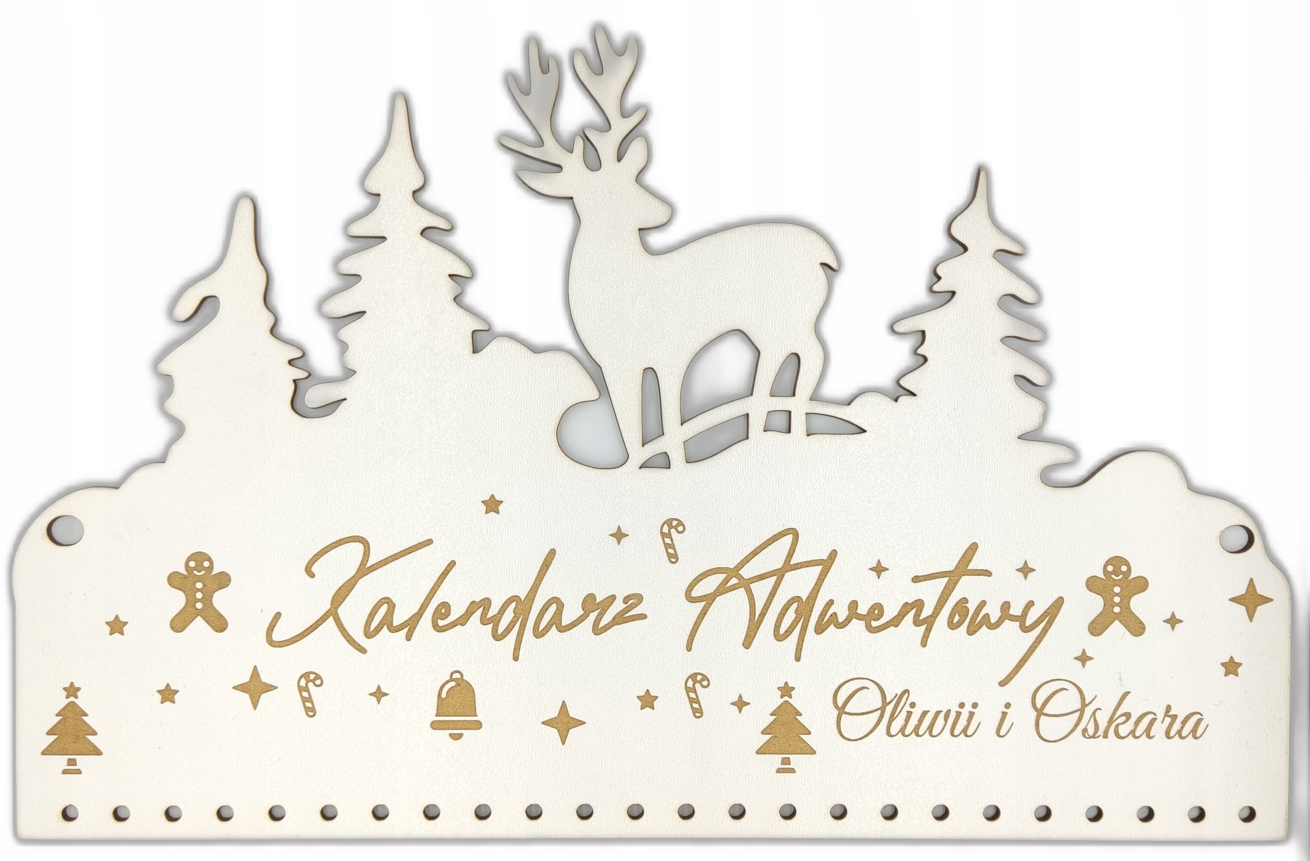 

Kalendarz adwentowy Baza Imię Renifer Biały