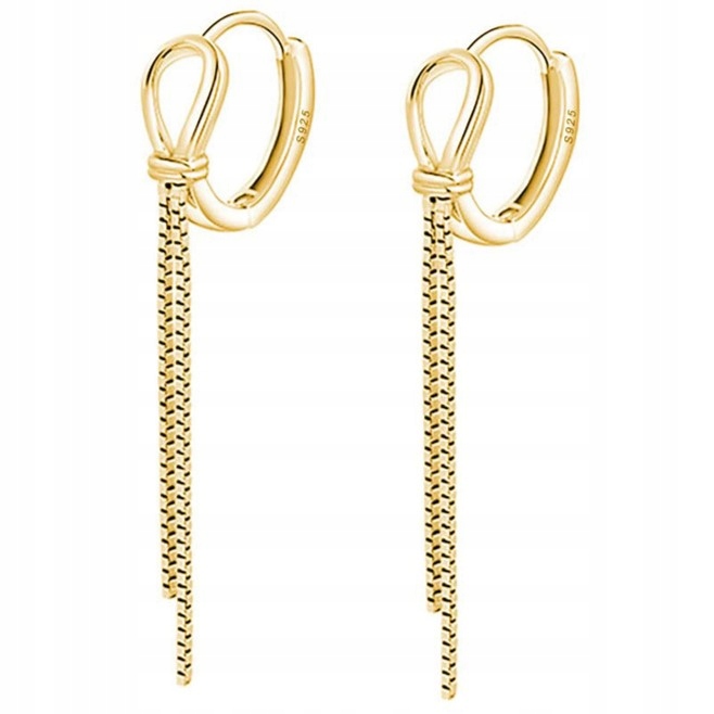 Dlouhé stříbrné náušnice stříbro o ryzosti 925 pozlacené