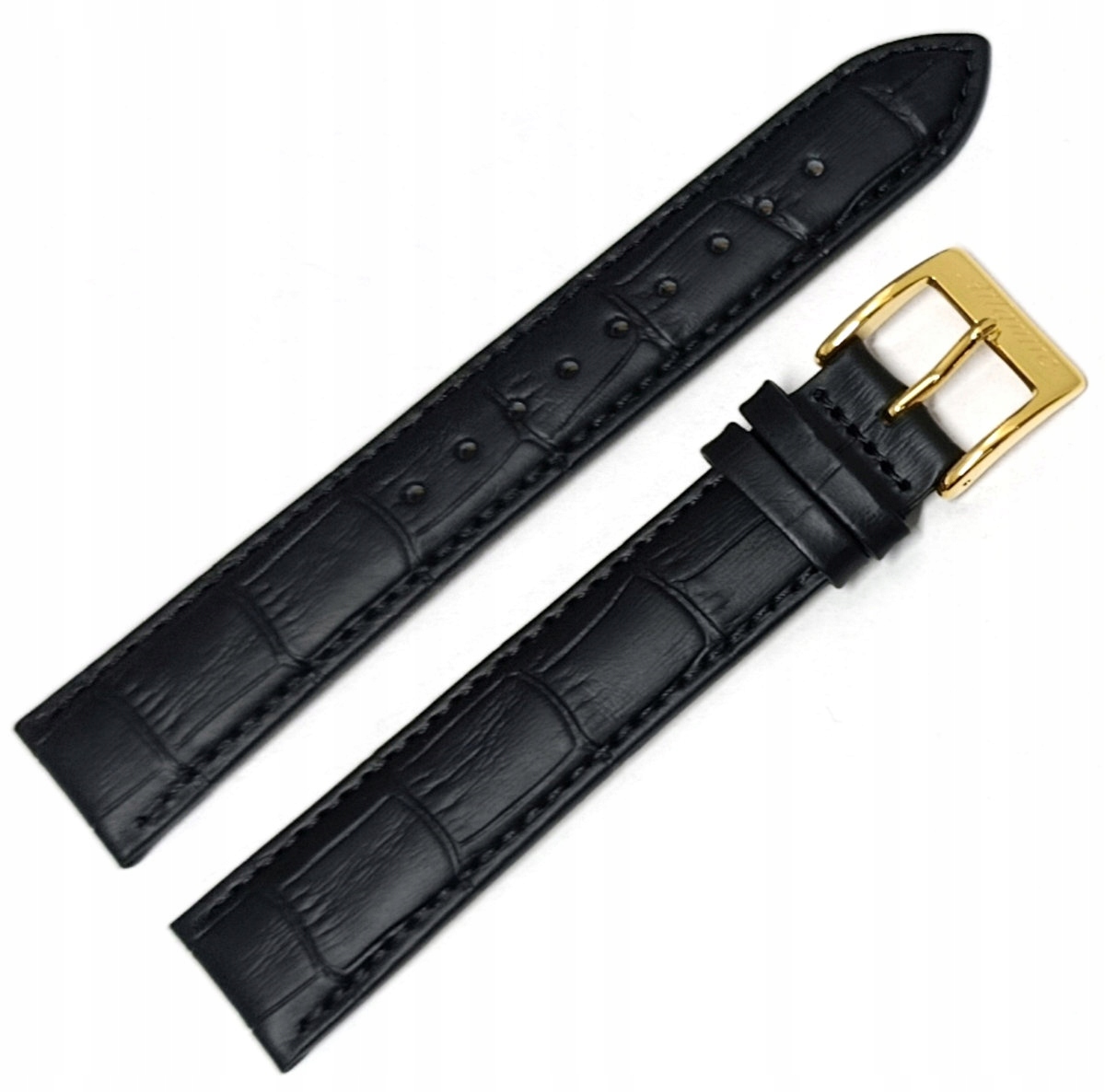 Originální Dlouhý Kožený Černý Řemínek Na Hodinky Atlantic 20 mm XXL Krokodýl