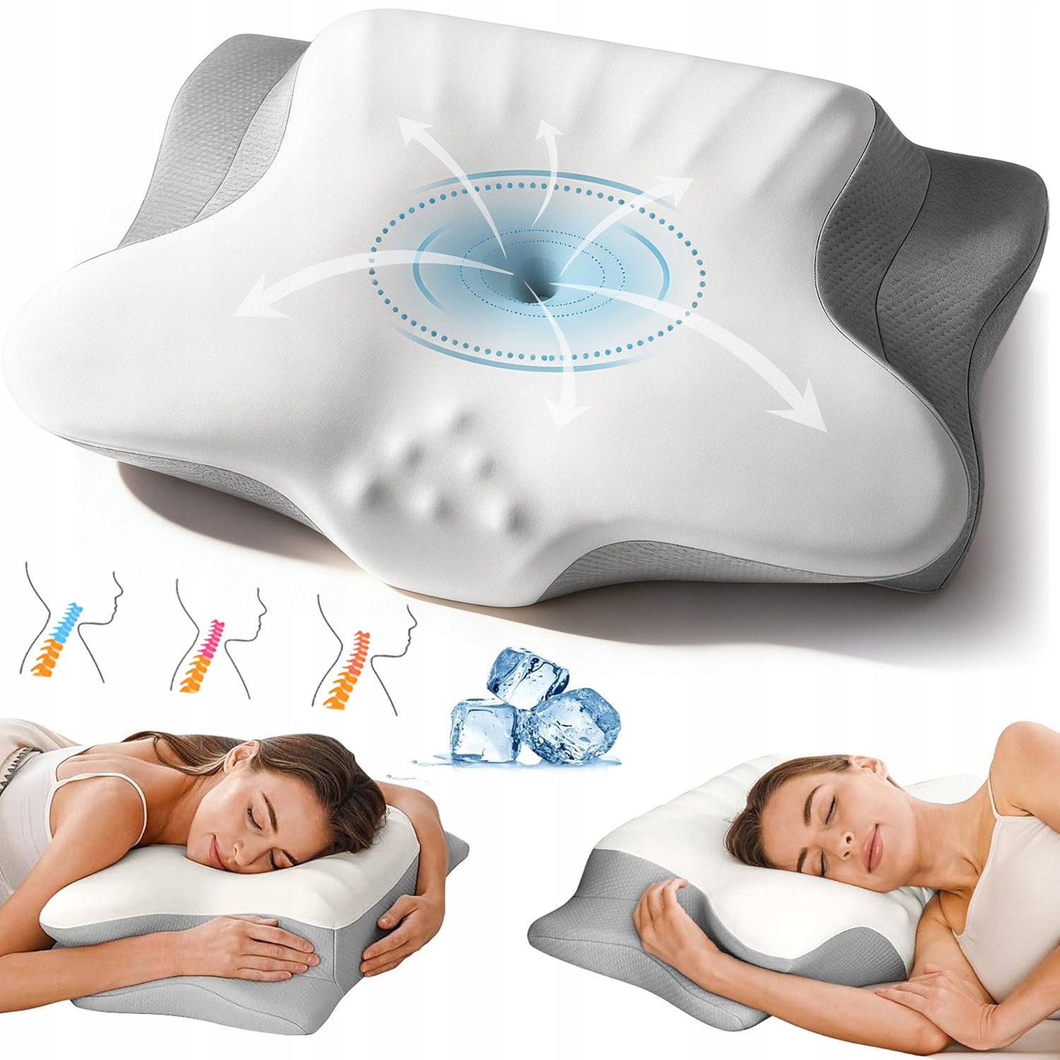 Poduszka Ortopedyczna Spania Profilowana Motylek Rozluźnić Napięcie Mięśni