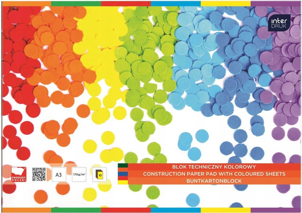 Blok techniczny A3 kolorowy kolorowe kartki x3 Kod producenta 5902277170811