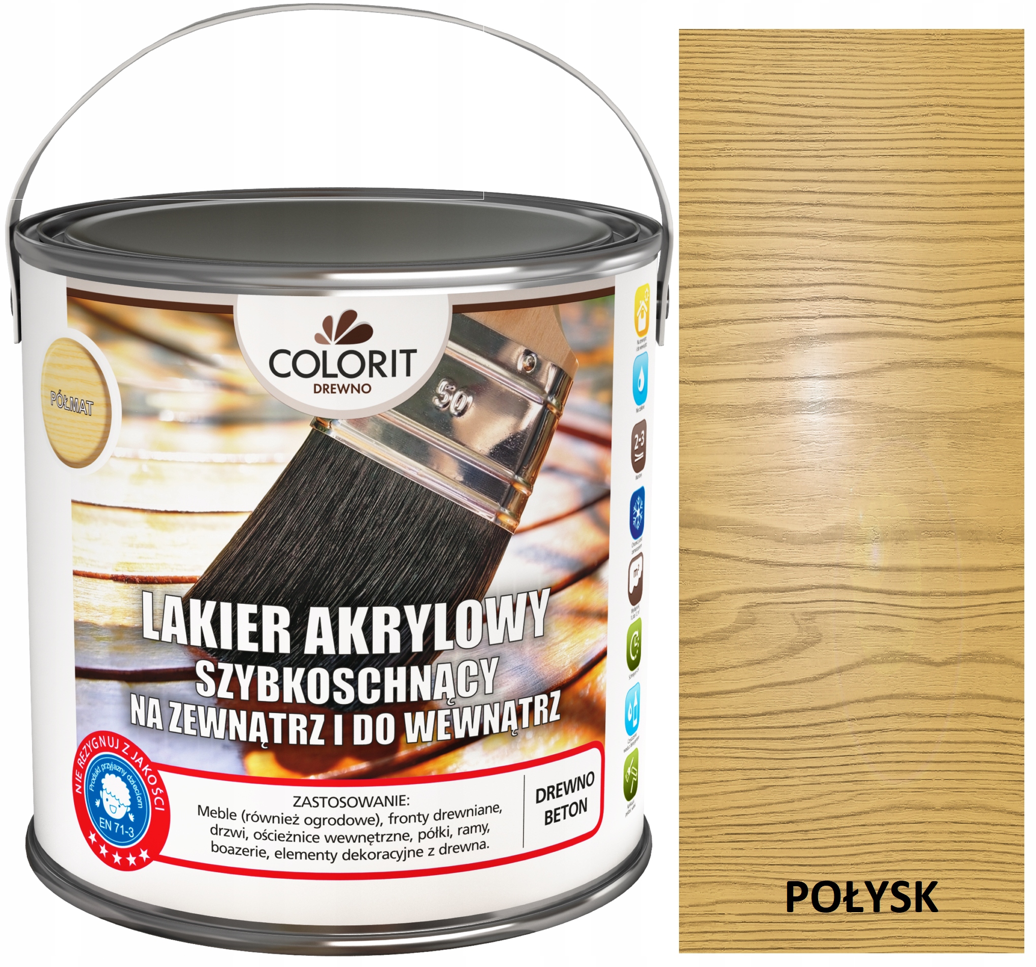 Colorit Akrylový Lak Na Dřevo 2,5 L, Lesk