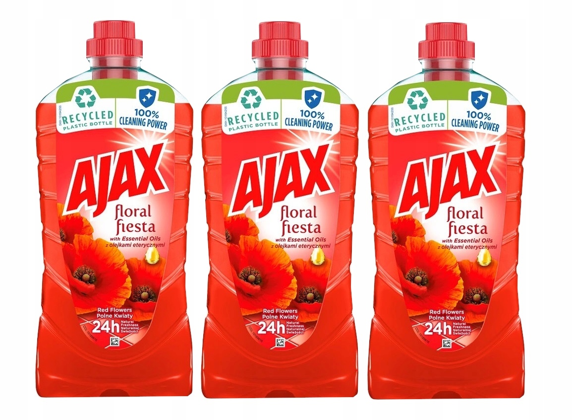 

Ajax Floral Płyn mycia podłóg kafelków 1L x3 Kwiat