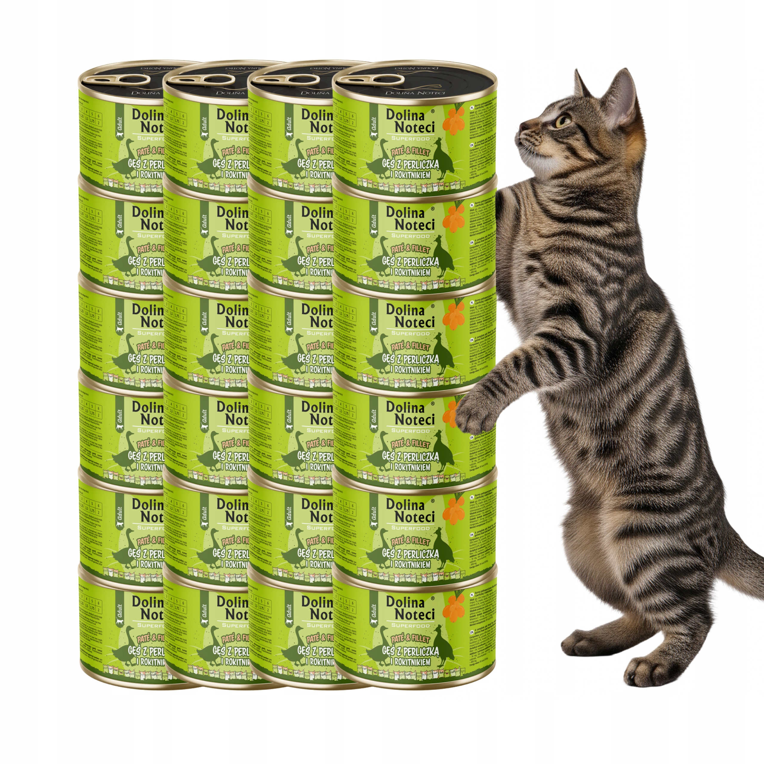 Levně Dolina Noteci Superfood paštika a filé pro kočky husa s perličkou 24x185g