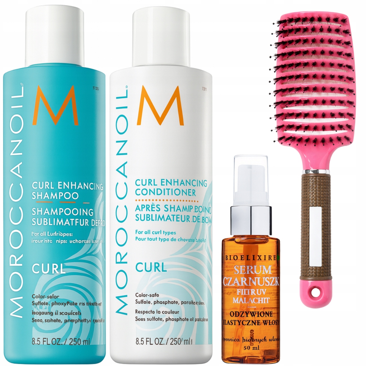 Moroccanoil pro kudrnaté vlasy Curl Šampon Kondicionér Sérum Kartáč