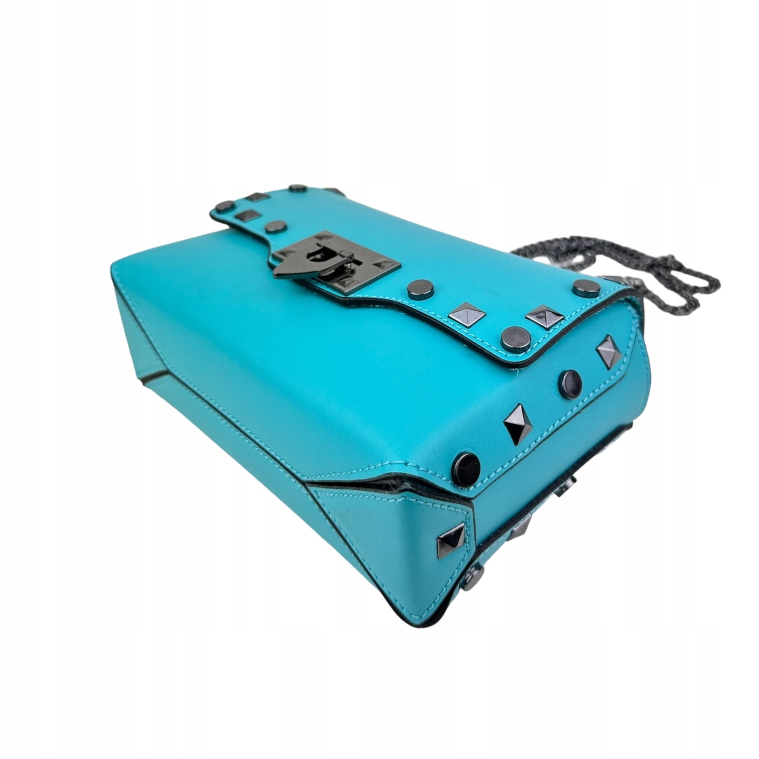 Torebka Damska skóra naturalna Prima-M Lazurowy Wielkość mała (nie mieszcząca A4)