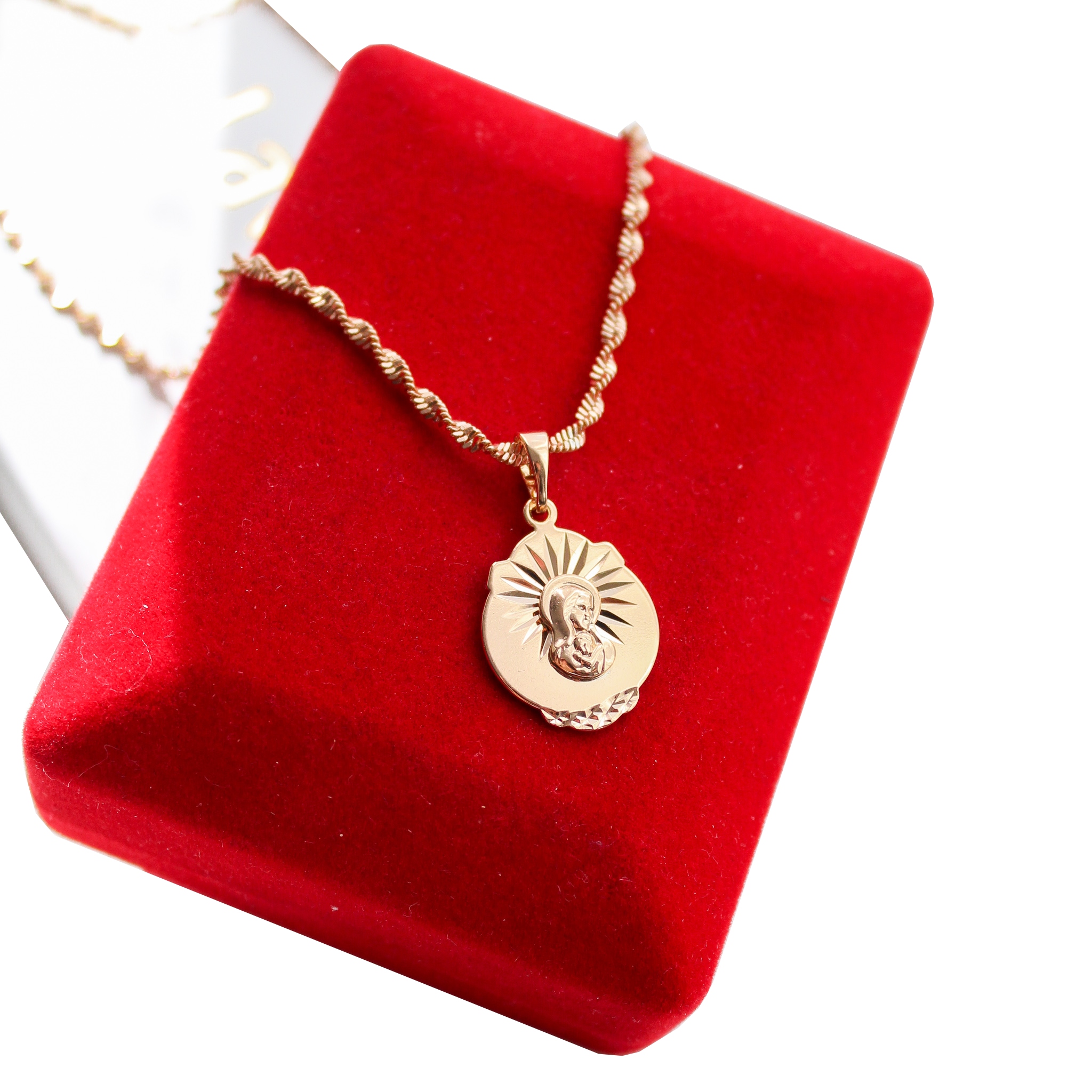 

Złoty Łańcuszek Szkaplerz Medalik Maryja Stal