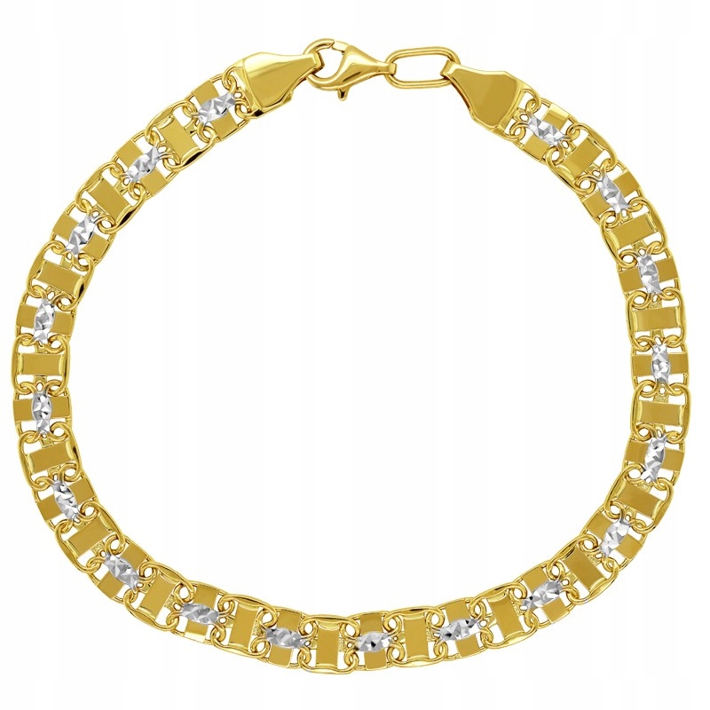 Złota Bransoletka Princess Ażurowa Białe Złoto 17cm pr.585