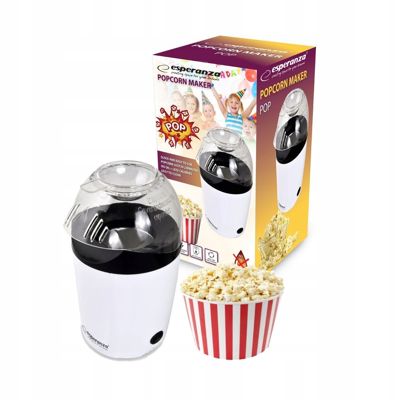 AUTOMAT DO POPCORNU MASZYNKA DOMOWA BEZ TŁUSZCZU Model MASZYNKA DOMOWA DO POPCORNU BEZ TŁUSZCZU