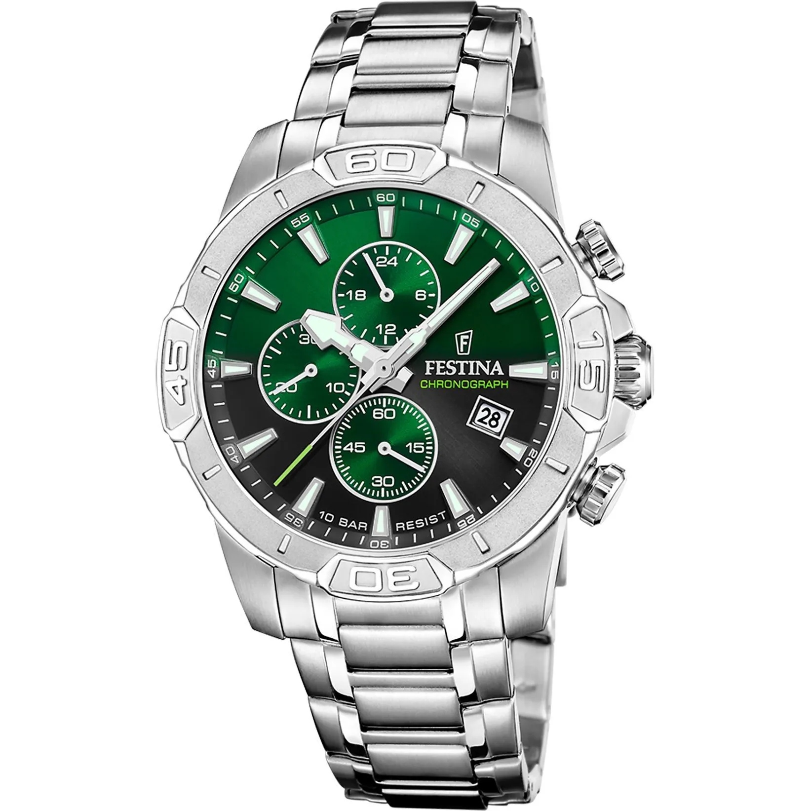 Festina Timeless Chronograph 20704/5 Pánské Hodinky se zeleným ciferníkem