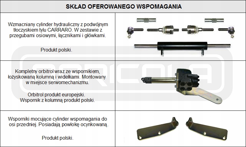 WSPOMAGANIE KIEROWNICY C-385 912 PRODUKT POLSKI Producent części Agricola