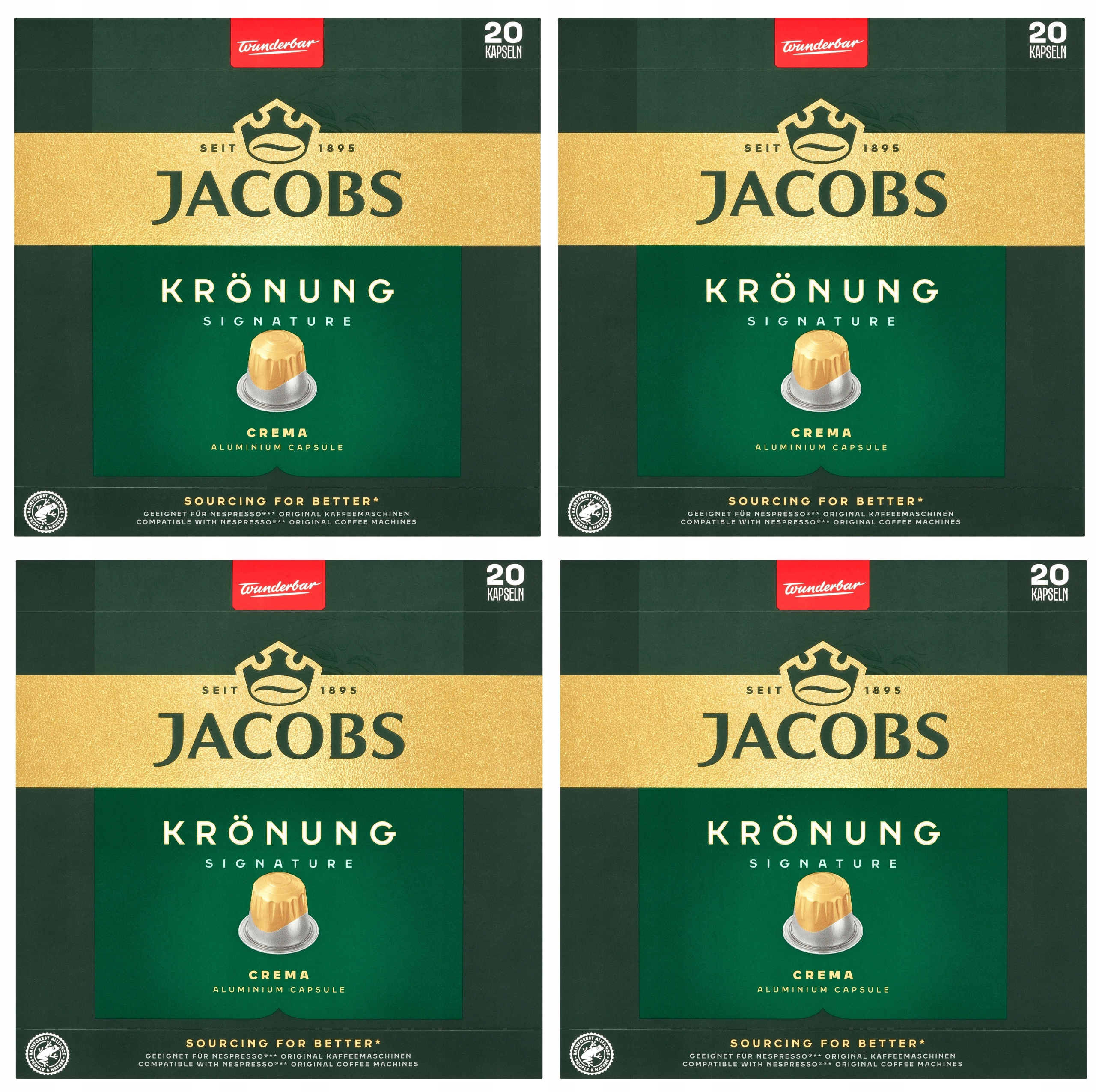 Zestaw 4 x Kapsułki do Nespresso Jacobs Kronung Signature 20 szt.