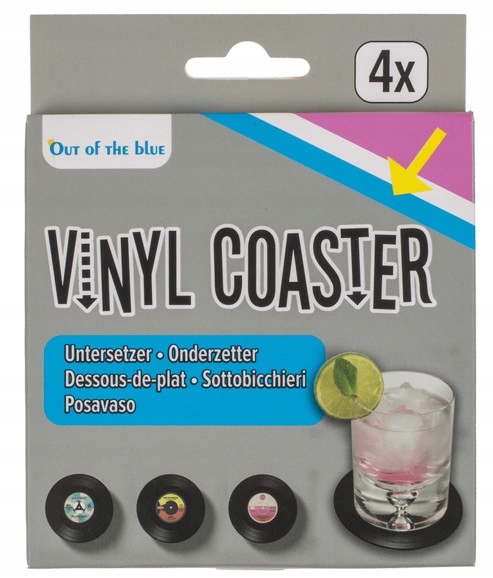 PODKŁADKI POD SZKLANKI PŁYTY WINYLOWE 4szt/kpl n Marka Out of The Blue