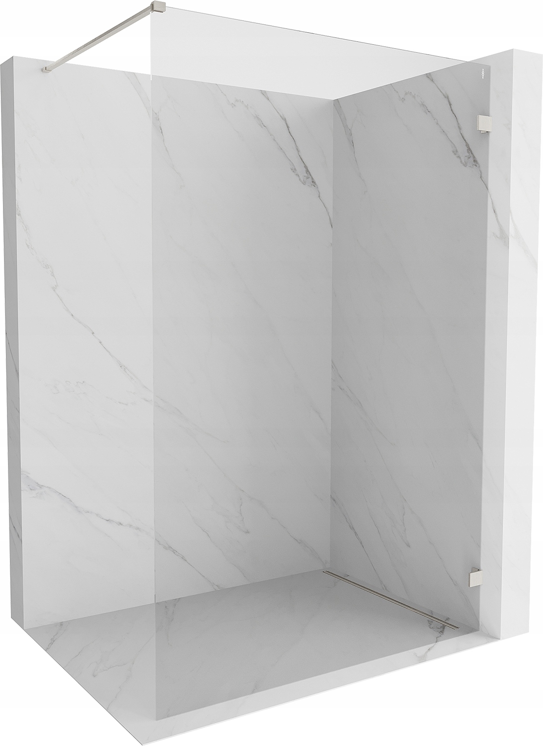 Mexen Lunar Ścianka Prysznicowa Walk-in Prawa 130X200 Transparent Nikiel
