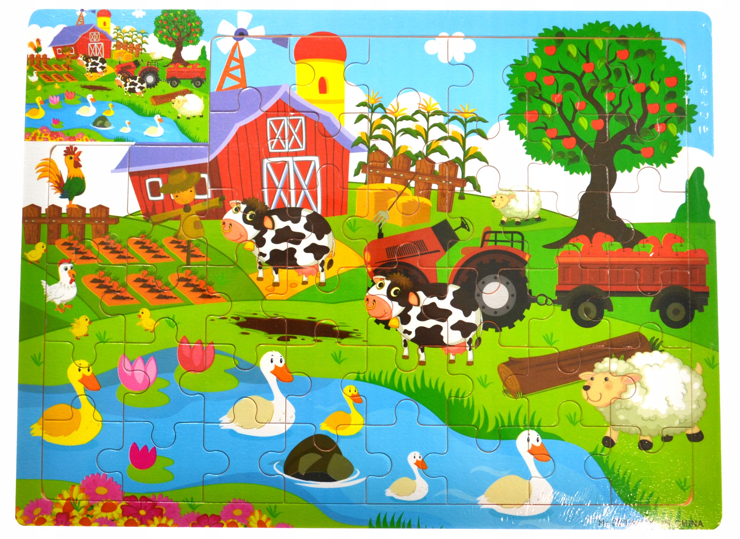 

Edukacyjne Duże Puzzle Drewniane 44 Elementy
