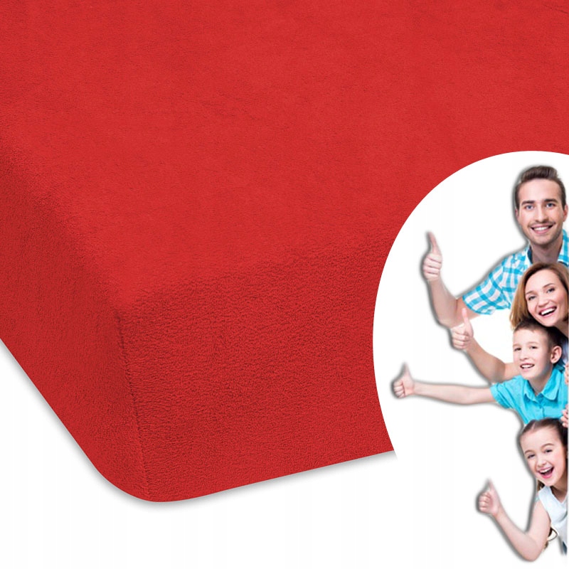 

Prześcieradło Czerwone Frotowe Polskie Z Gumką