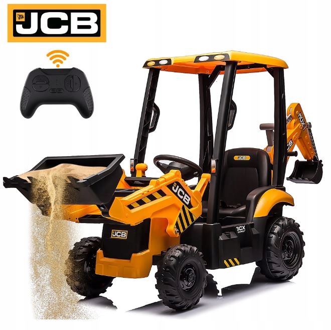 Koparka Ładowarka Jcb 4w1 na akumulator dla dziecka 12V 10Ah moc 90 Wat