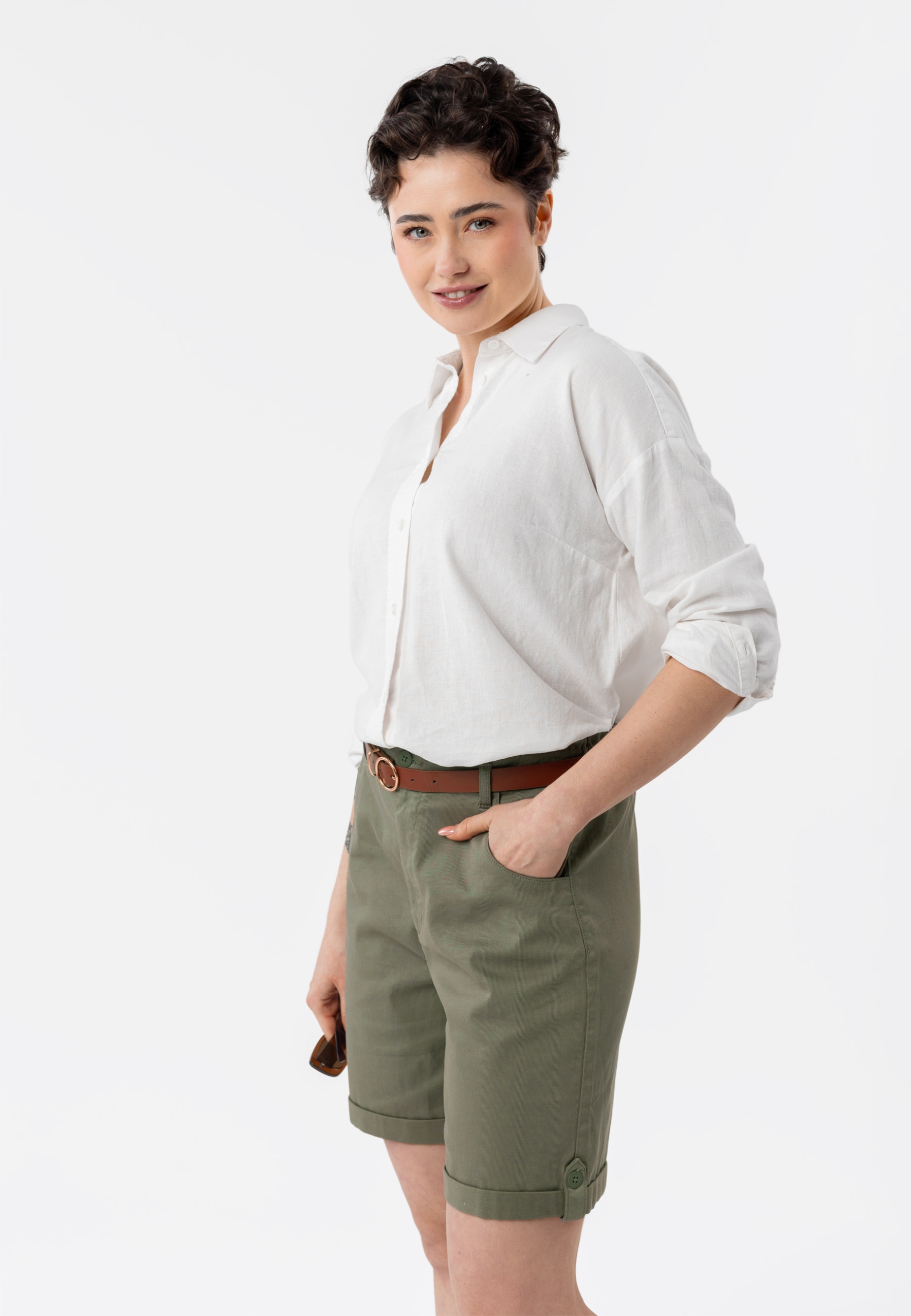 Dámské Zelené Šortky Comfort Fit Volcano P-laura XXL