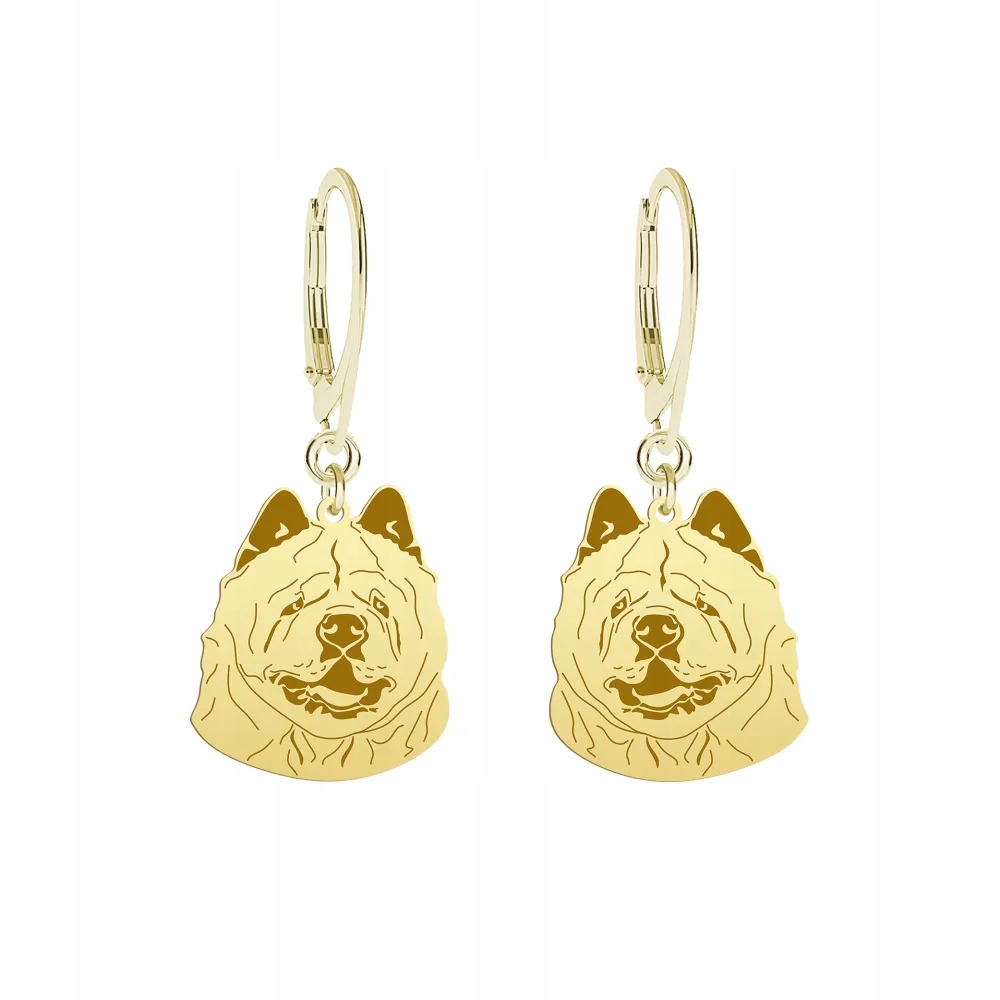 Náušnice Zlaté s pejskem Chow chow Soft 925 Šperky Gravírování Dedikace Bonus