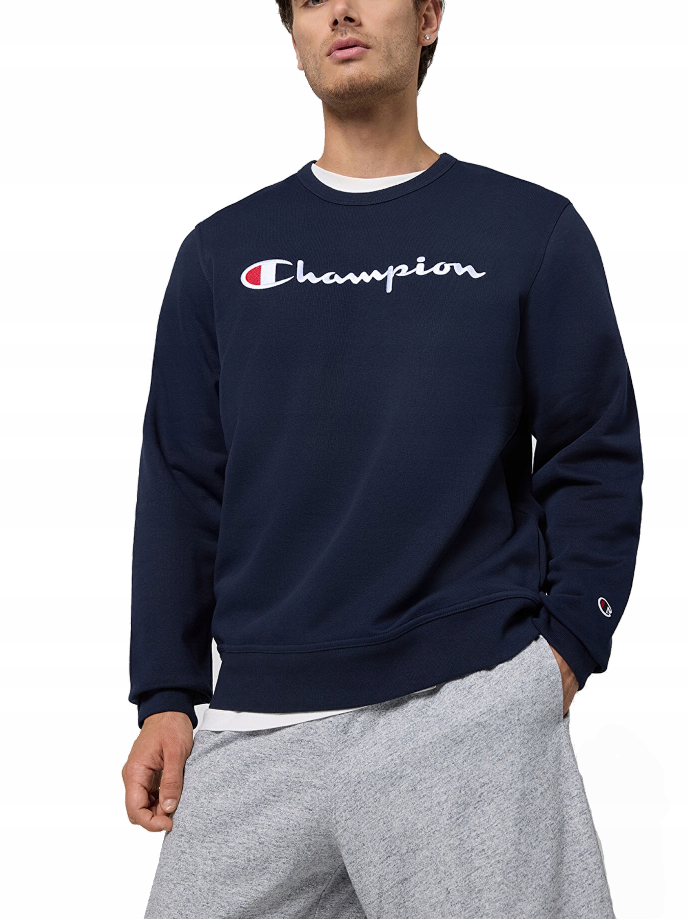 pánská mikina Champion Crewneck 220254-BS501 bez kapuce klasická bavlna L