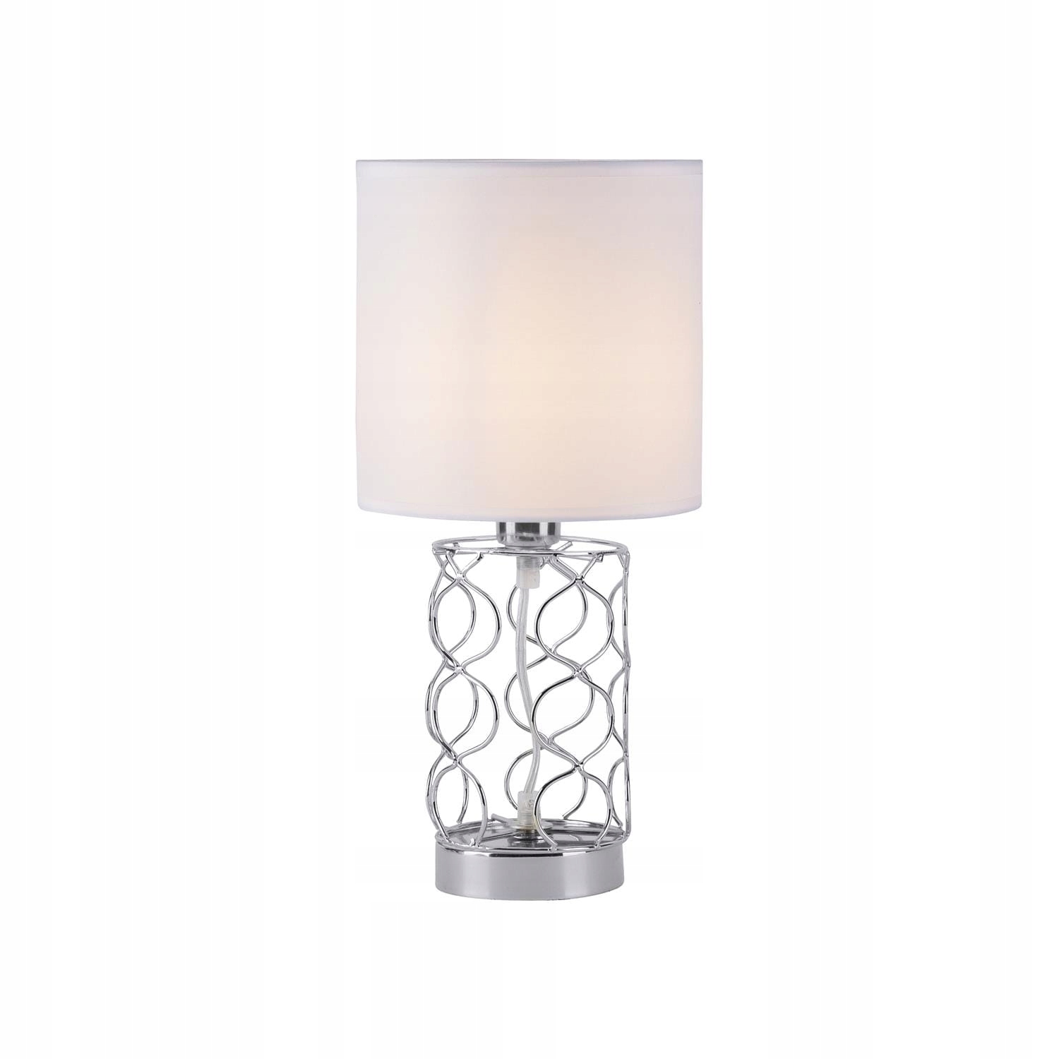 Klasická stolní lampa Deva E14 IP20 stínidlo stříbrná tkanina LeuchtenDirekt